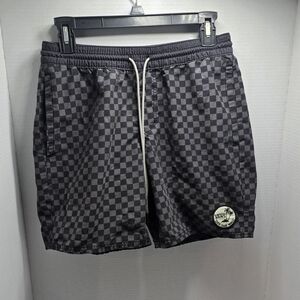 Vans Black and Gray Checkered Athletic Shorts